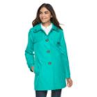 Women's Tower By London Fog Hooded Double-collar Jacket, Size: Medium, Brt Green