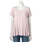 Women's Apt. 9&reg; Flowy Crewneck Tee, Size: Xl, Brt Pink