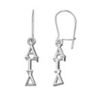 Logoart Alpha Gamma Delta Sorority Drop Earrings, Women's, Grey