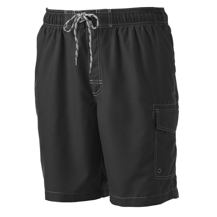 Men's Sonoma Goods For Life™ Microfiber Swim Trunks, Size: Xxl, Grey (charcoal)