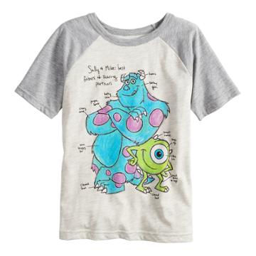 Disney/pixar Monsters Inc. Boys 4-10 Sully & Mike Raglan Graphic Tee By Jumping Beans&reg;, Size: 5, Brown/ (oat/)