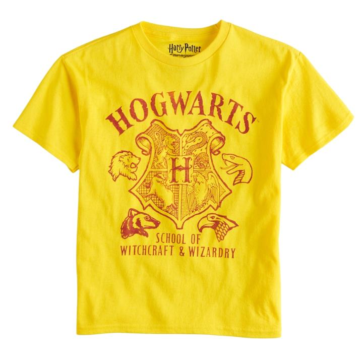 Boys 8-20 Harry Potter Hogwarts Tee, Size: Xl, Yellow