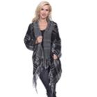 Women's White Mark Plaid High-low Cardigan, Black