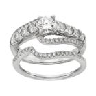Igl Certified Diamond Curve Engagement Ring Set In 14k White Gold (1 Carat T.w.), Women's, Size: 8