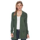 Women's Sonoma Goods For Life&trade; Drop-shoulder Cardigan, Size: Xs, Green