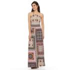 Petite Suite 7 Medallion Halter Maxi Dress, Women's, Size: 14 Petite, Natural