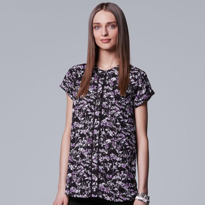 Women's Simply Vera Vera Wang Essential Popover Top, Size: Large, Oxford
