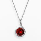 Sterling Silver Garnet And Diamond Accent Pendant, Women's, Size: 18, Red