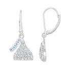 Sterling Silver Crystal Hershey's Kiss Drop Earrings, Women's, White