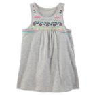 Girls 4-6x Oshkosh B'gosh&reg; Embellished Puff-print High-low Tank, Girl's, Size: 4, Light Grey