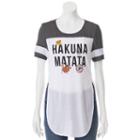 Disney's The Lion King Juniors' Hakuna Matata Football Graphic Tee, Girl's, Size: Large, White Oth