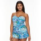 Plus Size Apt. 9&reg; Print Twist-front Swimdress, Women's, Size: 2xl, Dark Green