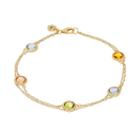 David Tutera 14k Gold Over Silver Simulated Gemstone Station Bracelet, Women's, Size: 8, Green