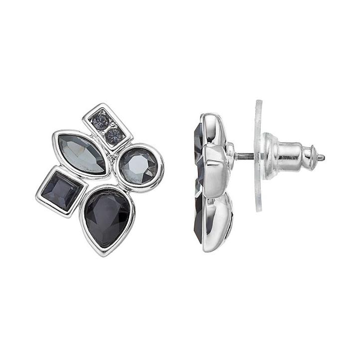 Simply Vera Vera Wang Cluster Stud Earrings With Swarovski Crystals, Women's, Black