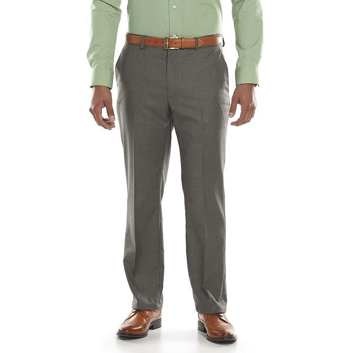Men's Apt. 9 Slim-fit Sharkskin Stretch Dress Pants, Size: 28x32, Med Beige