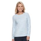 Petite Croft & Barrow&reg; Crewneck Tee, Women's, Size: S Petite, Light Blue