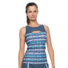 Women's Free Country Bust Enhancer Peek-a-book Tankini Top, Size: Small, Turquoise/blue (turq/aqua)