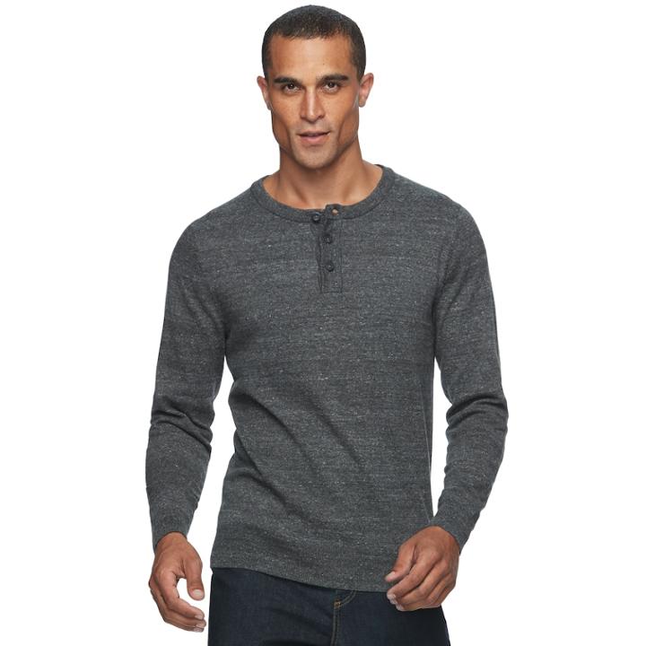 Men's Sonoma Goods For Life™ Coolmax Classic-fit Henley, Size: Xl, Black