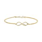 10k Gold Love Infinity Bangle Bracelet, Women's, Size: 7.5, Yellow