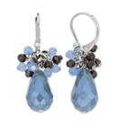 Simply Vera Vera Wang Nickel Free Blue Beaded Cluster Teardrop Earrings, Women's