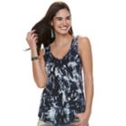 Women's Rock & Republic&reg; Solid Ruched-strap Tank, Size: Small, Blue (navy)