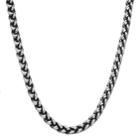 Lynx Men's Antiqued Stainless Steel Wheat Chain Necklace - 22 In, Size: 22, Black