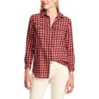 Women's Chaps Plaid Twill Button-down Shirt, Size: Xxl, Red