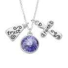 Charming Inspirations Trust & Faith Charm Necklace, Women's, Purple