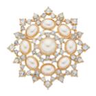 Dana Buchman Nickel Free Simulated Pearl Cluster Pin, Women's, White