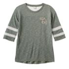Girls Plus Size Mudd&reg; Lace Yoke Varsity Tee, Size: 14 1/2, Dark Green