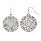 Mudd&reg; Nickel Free Filigree Disc Drop Earrings, Women's, Silver