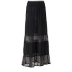Juniors' Joe B Smock Crochet Maxi Skirt, Girl's, Size: Small, Black