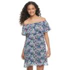 Juniors' Speechless Floral Off-the-shoulder Dress, Girl's, Size: Small, Lt Purple