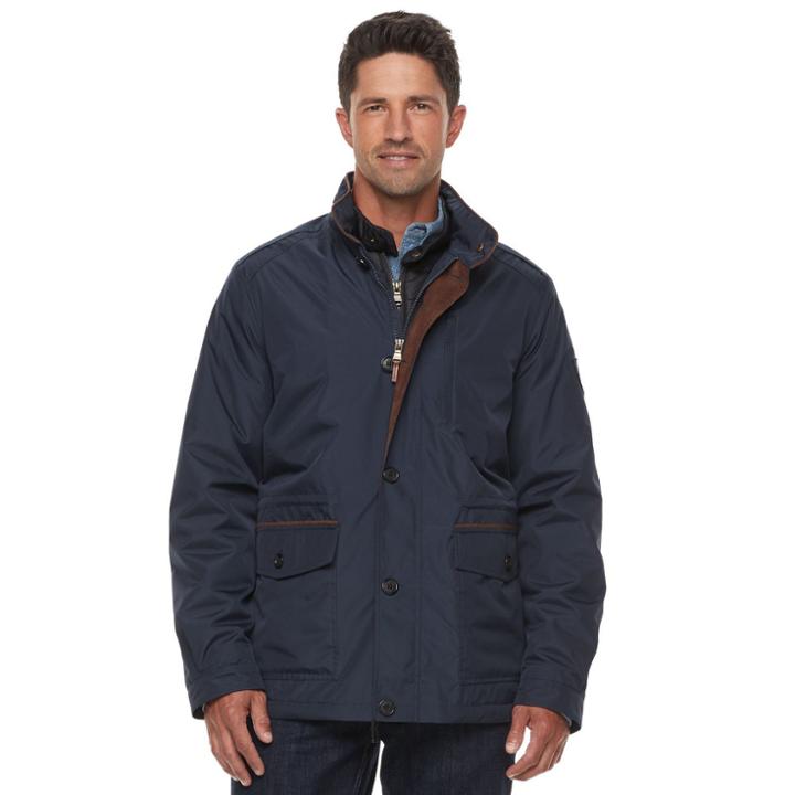 Men's Chaps Patch Pocket Barn Jacket, Size: Xl, Blue (navy)