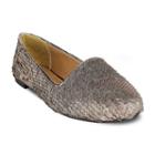 Olivia Miller Columbus Women's Sequin Smoking Flats, Size: 10, Brown Oth