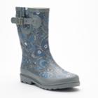 Western Chief Fabled Floral Women's Rain Boots, Size: 8, Med Grey