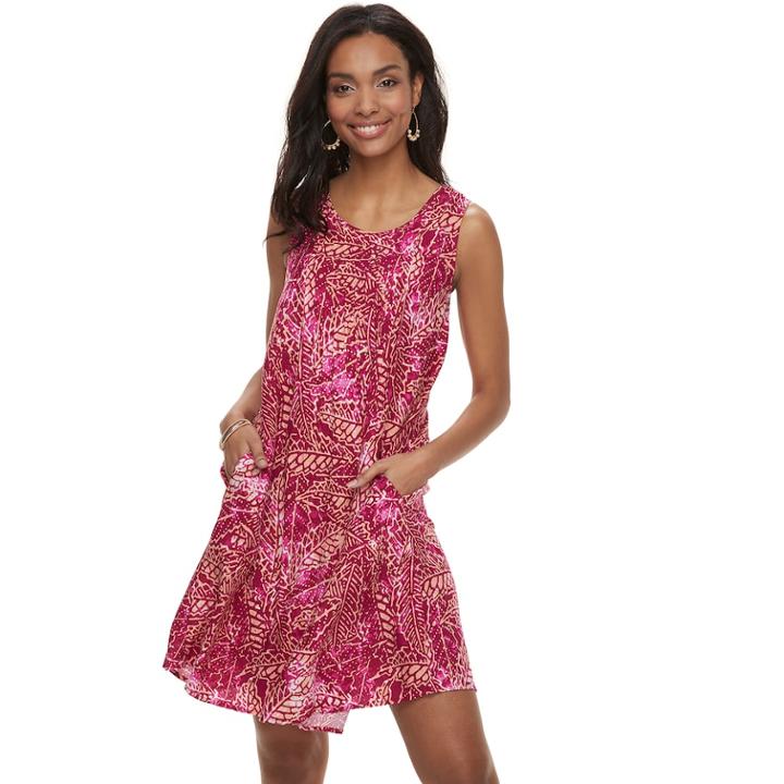 Women's Sonoma Goods For Life&trade; Pintuck Challis Shift Dress, Size: Small, Light Pink
