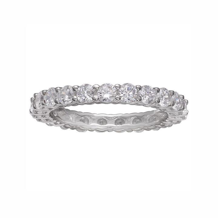 Primrose Sterling Silver Cubic Zirconia Eternity Ring, Women's, Size: 9, White