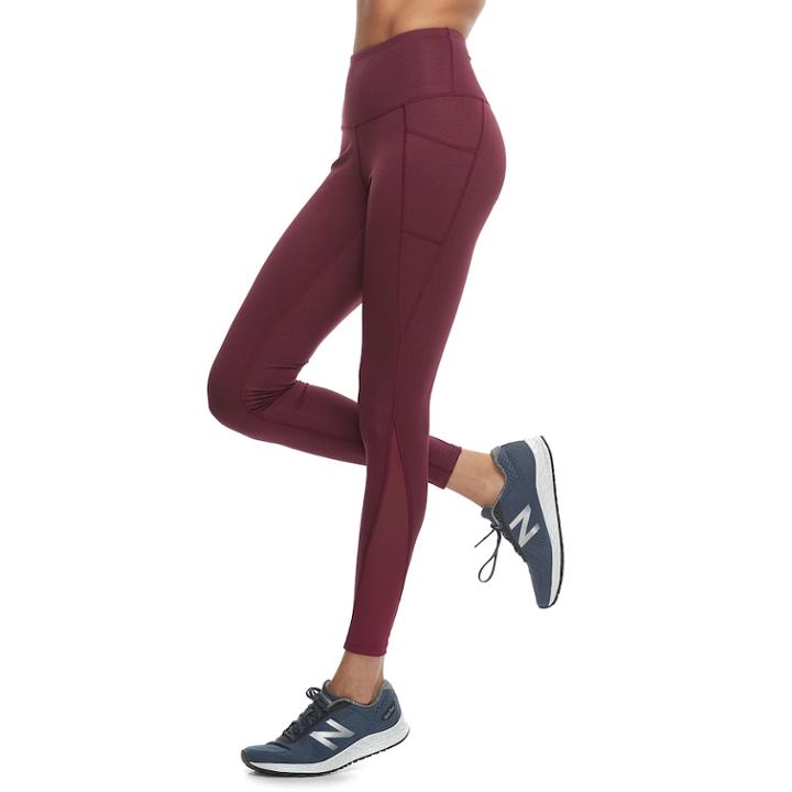 Women's Tek Gear&reg; Performance Side Pocket Midrise Leggings, Size: Small, Dark Red