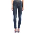 Women's Rock & Republic&reg; Berlin Button-fly Skinny Jeans, Size: 6 T/l, Med Blue