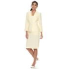 Women's Le Suit Seersucker Jacket & Skirt Suit, Size: 18, Yellow