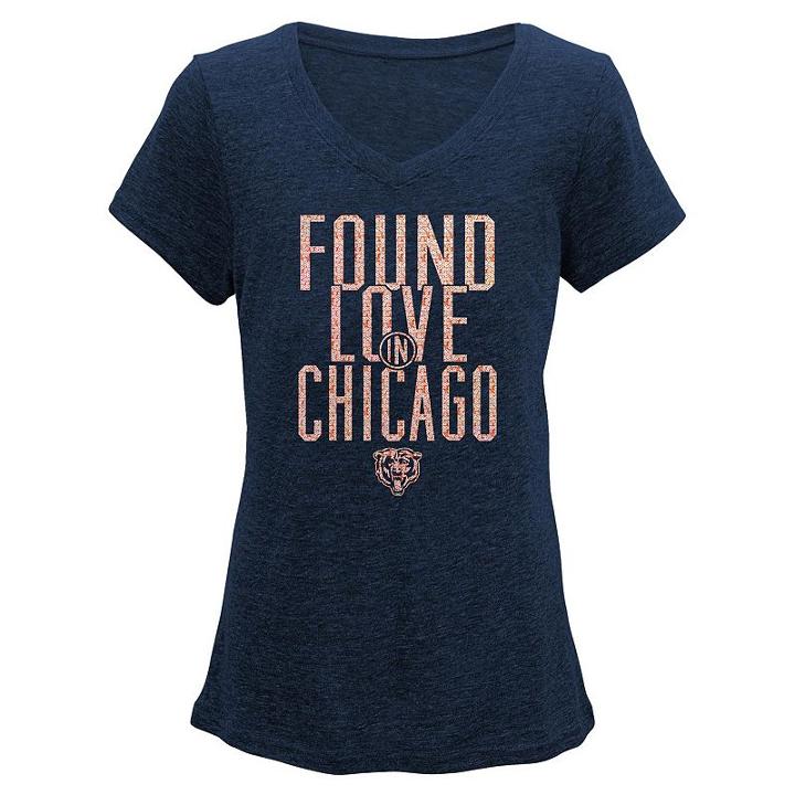 Juniors' Chicago Bears Found Love Tee, Women's, Size: Small, Blue (navy)