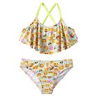 Girls 7-16 St. Tropez Giggles Flounce Bikini Swimsuit Set, Girl's, Size: 12, Dark Blue