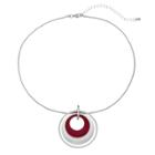Red Cutout Circle Pendant Necklace, Women's, Med Red