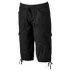 Juniors' Unionbay Drawstring Roll-tab Capris, Girl's, Size: Medium, Black