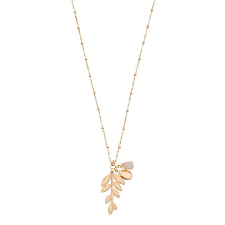 Lc Lauren Conrad Long Leaf Vine & Teardrop Charm Necklace, Women's, White