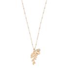 Lc Lauren Conrad Long Leaf Vine & Teardrop Charm Necklace, Women's, White