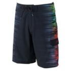 Men's Speedo Interference Glow Striped 4-way Stretch Board Shorts, Size: 32, Black