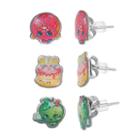 Shopkins Kids' Stud Earrings & Keepsake Jewelry Box Set, Girl's, Grey