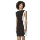 Women's Chaps Colorblock Ruffle Sheath Dress, Size: Small, Black